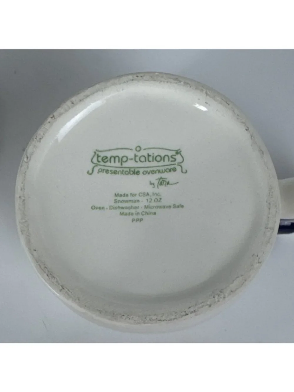 Temptations Snowman Red Hat Ceramic 12oz Mug holiday Christmas decor cup